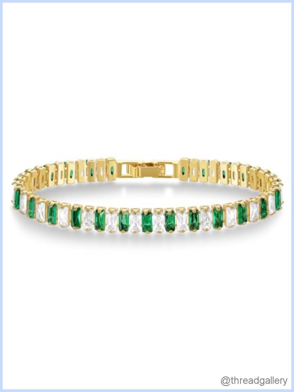 14K Gold Plated Tennis Bracelet with Cubic Zirconia Stones